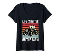 Womens Life Is Better On The Farm - Farming Lovers V-Neck T-Shirt