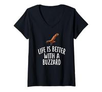 Women's Life is Better with A Buzzard T-Shirt Funny Buzzards V-Neck T-Shirt