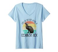 Women's Life is Better with A Cornish Rex V-Neck T-Shirt