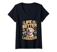 Women's Life is Better with A Labrador Labradors V-Neck T-Shirt