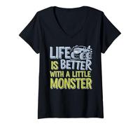 Women's Life is Better with A Little Monster V-Neck T-Shirt