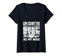 Women's Life is Better with Beef Stew As My Muse Meat Lover V-Neck T-Shirt