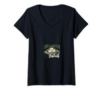 Women's Life is Better with Biscuits Home Baked Goodness Warm Cozy V-Neck T-Shirt