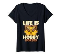 Women's Life is Better with Hobby Horses V-Neck T-Shirt