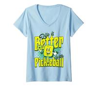 Women's Life is Better with Pickleball V-Neck T-Shirt