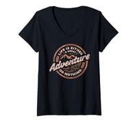 Women's Life is Either A Great Adventure Or Nothing Hiking V-Neck T-Shirt