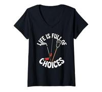 Women's Life is Full of Choices Golf Hockey Lacrosse V-Neck T-Shirt