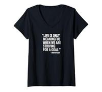 Women's Life is Meaningful Aristotle Saying of a Philosopher V-Neck T-Shirt