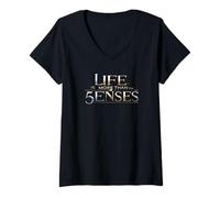 Womens Life is more than the 5 Senses, Spiritual quote V-Neck T-Shirt
