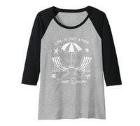 Womens Life is Not A Race Beach Chairs Umbrella Slow Down Summer Raglan Baseball Tee