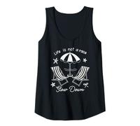 Womens Life is Not A Race Beach Chairs Umbrella Slow Down Summer Tank Top