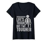 Womens Life’s Tough But I’m Tougher Amputee V-Neck T-Shirt