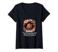 Womens Life Was Good (LWG) Burrowing Owl, pesticides & habitat loss V-Neck T-Shirt