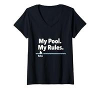 Womens Lifeguard Pool Ruler V-Neck T-Shirt