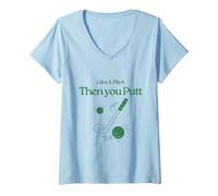 Women's Life's A Pitch and Then You Putt Funny Golf Saying V-Neck T-Shirt