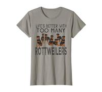 Womens Lifes Better with Too Many Rottweilers Mom Design T-Shirt