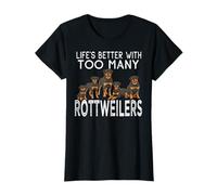 Womens Lifes Better with Too Many Rottweilers Mom Design T-Shirt