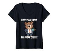 Women's Life's Too Short for Weak Coffee V-Neck T-Shirt