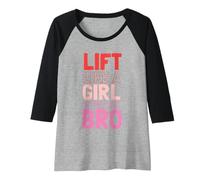 Womens Lift Like a Girl Gym Weight Lifting Bodybuilding Raglan Baseball Tee
