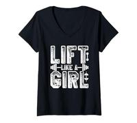 Womens Lift Like A Girl V-Neck T-Shirt
