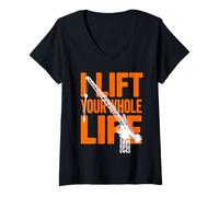 Womens Lifting Crane Operator Heavy Equipment V-Neck T-Shirt