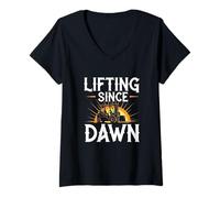 Women's Lifting Since Dawn Forklift Operator Warehouse Shift Humor V-Neck T-Shirt