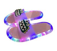 Womens Light Up Slides, Casual Open Toe Non Slip Slippers, 7 Color LED Luminous Glow Sandals, Indoor Outdoor Home Shower House Slippers, Cool Cute Cartoon Dinosaur Couple Summer Slide Shoes