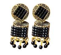 Women's Light Weight Earrings for Karwachauth, Diwali & Wedding, Regular, Brass, No Gemstone