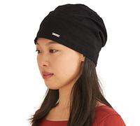 Womens Light Weight Summer Beanie - Mens 100% Cotton Slouchy Beanie Hat Slouch Knit Cap Chemo Headwear Hat Black L