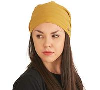 Womens Light Weight Summer Beanie - Mens 100% Cotton Slouchy Beanie Hat Slouch Knit Cap Chemo Headwear Hat Mustard L