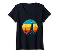 Women's Lighthouse Design for Headlight Fans V-Neck T-Shirt