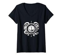 Women's Lighthouse Retro - Maritime Design Sailing Coast V-Neck T-Shirt