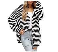 Womens Lightweight Cardigan Casual Frenchy Striped Button Down Long Sleeve Knit Jumper Tops Ladies Christmas Cardigans(#07-01, M)