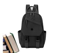 Women's Lightweight Compact Stylish Backpack with Generous, black, See | Waterproof chest pocket for student commuting, business trips, nursing shift service, everyday life for mothers