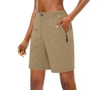 Women's Lightweight Golf Shorts Quick Drying Breathable Zipper Button Sports Shorts with Elastic Waistband Beach Short Pants with Pockets Khaki