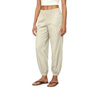 Women's Lightweight Harem Joggers - Relaxed Fit Elastic Waist Ankle Cuff Pants - Breathable Summer Trousers with Pockets - Casual Lounge & Holiday Essentials
