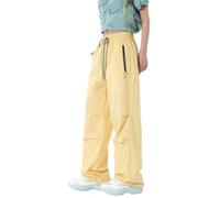 Women's Lightweight Hiking Trousers Waterproof Walking Cargo Trousers Casual Outdoor Safari Work Travel Pants with Zipper Pockets Yellow