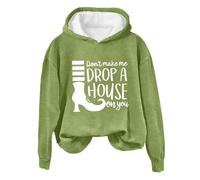 Womens Lightweight Hoodies Baggy Sweatshirts Tops Women's Casual Of The Witch And Her Of Dog Printed Long Sleeve Sweatshirt Cowboys Sweater Women (Green, XXL)