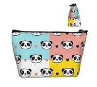 Women's Lightweight Makeup Bag Pouch Cute Panda, Funny Travel Cosmetic Bag Portable Pencil Bag with Durable Zip for Office School College