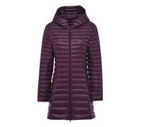 Women's Lightweight Packable Hooded Puffer Jacket Ultra Light Quilted Padded Jacket, Long & Oversized Puffer Coats for Ladies (Purple with Hood, 6XL)