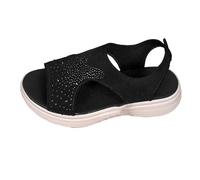 Women's Lightweight Platform Sandals Soft Sole Breathable Mesh Open Front Comfort Shoes Elastic Design Casual Summer Footwear for Seaside Vacation