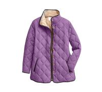 Women's Lightweight Quilted Jacket, Large Sizes, Transition Jacket with Zip, Warm Lined Winter Jacket, Oversized Down Jacket, Stand-Up Collar, Fleece Jacket, Plain Leisure Jacket, Women's Sweat Jacket