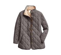 Women's Lightweight Quilted Jacket Large Sizes, Transition Jacket With Zip Warm Lined Winter Jacket Oversized Down Jacket Stand-up Collar Fleece Jacket Solid Casual Jacket Women's Sweatshirt Jacket