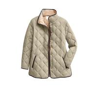Women's Lightweight Quilted Jacket Large Sizes, Transition Jacket With Zip Warm Lined Winter Jacket Oversized Down Jacket Stand-up Collar Fleece Jacket Solid Casual Jacket Women's Sweat Jacket, beige