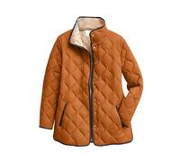 Women's Lightweight Quilted Jacket Large Sizes, Transition Jacket With Zip Warm Lined Winter Jacket Oversized Down Jacket Stand-up Collar Fleece Jacket Solid Casual Jacket Women's Sweatshirt Jacket