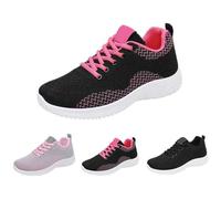 Women's Lightweight Running Shoes, Mesh Breathable Sports Shoes, Non-Slip Trainers, Comfortable Walking Shoes, Outdoor Fitness Shoes, Lace-Up Shoes, Hiking Shoes, Tennis Shoes, Red (watermelon red), 8