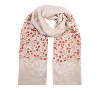 Women's Lightweight Scarf with Ditsy Floral Ends - Oat / One