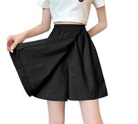 Womens Lightweight Skirt Pants Shorts Elastic Waist Skort Pants for Work Casual Wear Breathable Skorts Black