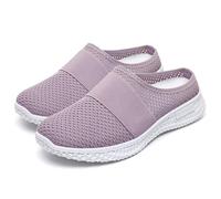 Women's Lightweight Slip-On Trainers with Orthopedic Arch Support Summer Breathable Mesh Orthopedic Walking Shoes for Standing Work & Daily Comfort Memory Foam（A4157） Purple