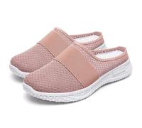 Women's Lightweight Slip-On Trainers with Orthopedic Arch Support Summer Breathable Mesh Orthopedic Walking Shoes for Standing Work & Daily Comfort Memory Foam（A4177） Pink